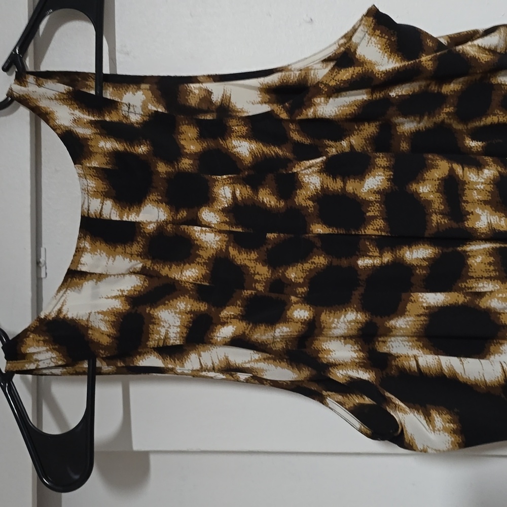 100%Silk Barneys New York Twelfth Street by Cynthia Vincent Cheetah Print Dress - Picture 8 of 8